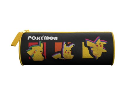 Kulatý penál Pokémon Pikachu černý Nové