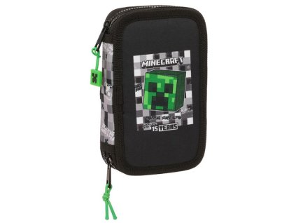 Penál Minecraft Creeper Head s výbavou dvojitý Nové