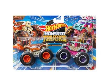 Hot Wheels Monster Trucks Demolition Doubles Carbonator XXL Hwfloat Vs 1 Bad Scoop Nové