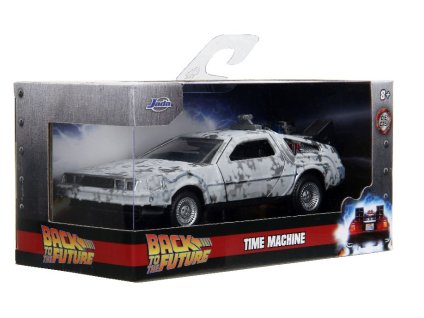 Auto Back to the Future Hollywood Rides DeLorean Time Machine Frost 1:32 Nové