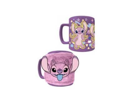 Hrnek Stitch Angel s plyšem 440ml Nové