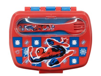 Svačinový box Spiderman s příborem Nové