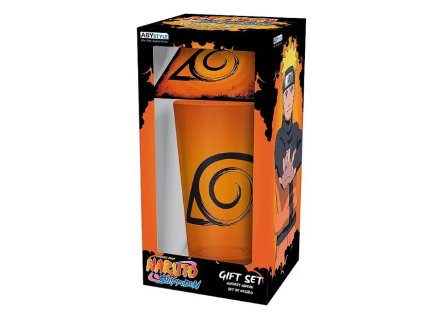 Dárková sada Naruto Shippuden sklenice a podtácek Nové