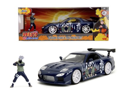 Auto Naruto Kakashi Hatake 1993 Mazda RX 7 s figurkou 1:24 Nové