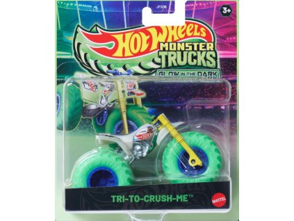 Hot Wheels Monster Trucks Glow In The Dark Tri-To-Crush-Me Nové