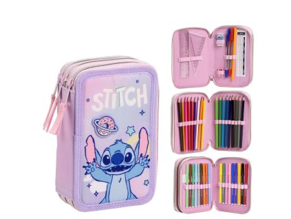 Trojitý penál Disney Lilo a Stitch růžový Nové