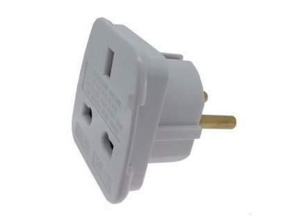 Adaptér z UK zásuvky na CZ zásuvku bílá Nové
