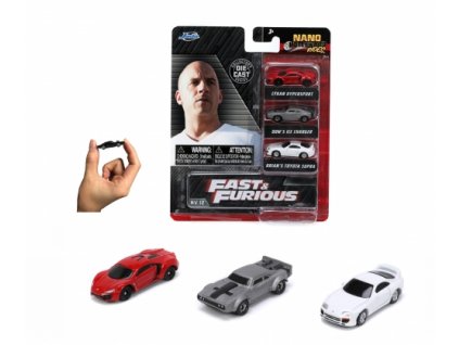 Auto Fast and Furious 3-Pack Nano Cars Wave 4 Nové
