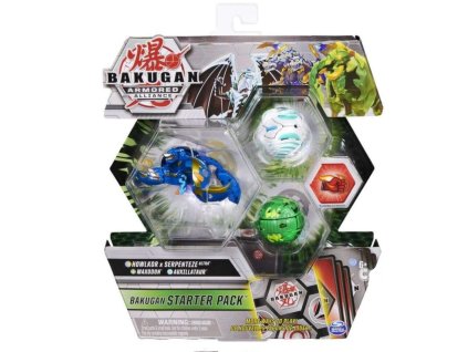 Toys Bakugan Armored Alliance Bakugan Starter Pack S2 Howlkor X Serpenteze Ultra - Maxodon - Auxillataur Nové