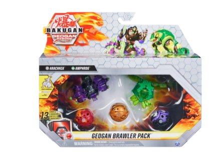 Toys Bakugan Geogan Brawler Pack Arachina And Amphrog Nové