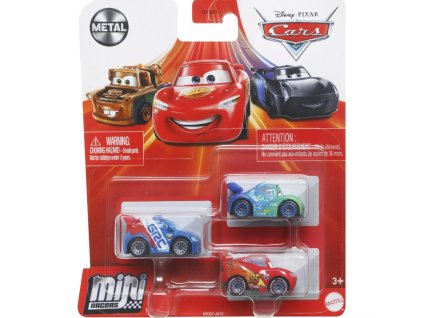 Toys Disney Pixar Cars Raoul Çaroule, Lightning Mcqueen and Carla Veloso Mini Racers Nové