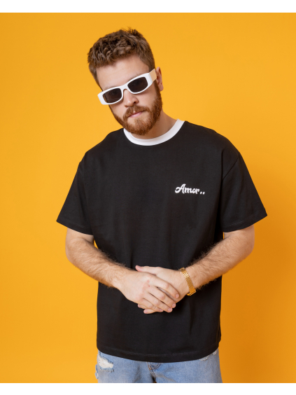Černé oversized triko LEAVER