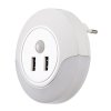 Okrúhle LED nočné svetlo s pohybovým čidlom a USB výstupmi Dembo 13,9W