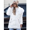 (Veľ. M) Dámska biela zimná prešívaná bunda s kapucňou *FROSTYFIT