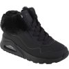 Čierne dievčenské členkové tenisky s kožúškom Skechers Uno - Fall Air