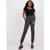 Kaki slim fit tepláky s kamienkami