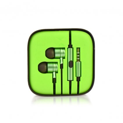 Sluchátka HF Stereo Android MI metal - 3,5mm, box - limonka