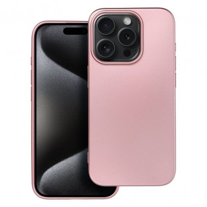 Pouzdro METALLIC APPLE IPHONE 15 PRO růžové