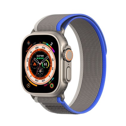 DUX DUCIS YJ - Nylonový řemínek Apple Watch 42/44/45/49mm modro šedý
