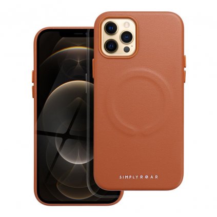 Pouzdro Roar Leather Mag Case kompatibilní s MagSafe APPLE IPHONE 12 Pro hnědé