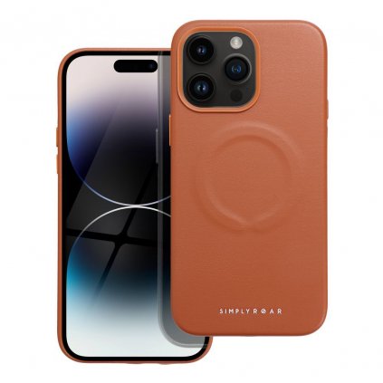 Pouzdro Roar Leather Mag Case kompatibilní s MagSafe APPLE IPHONE 14 Pro Max hnědé
