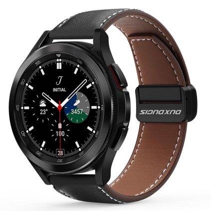 DUX DUCIS YA - Z přírodní kůže řemínek Samsung Galaxy Watch / Huawei Watch / Honor Watch (20mm band) černý