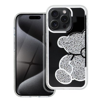 Pouzdro TEDDY BEAR APPLE IPHONE 14 stříbrné