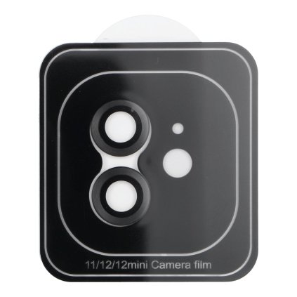 Sklo fotoaparátu PROTECTOR 9H + aplikátor APPLE IPHONE 11 / 12 MINI černé
