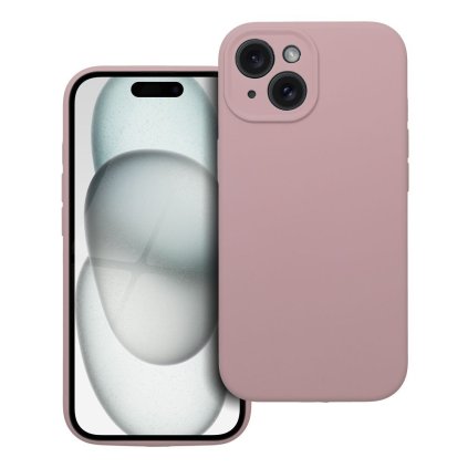 Pouzdro SILICONE 2mm APPLE IPHONE 15 pudrově růžové