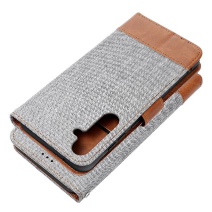 Pouzdro JEANS Book SAMSUNG Galaxy A20e šedé