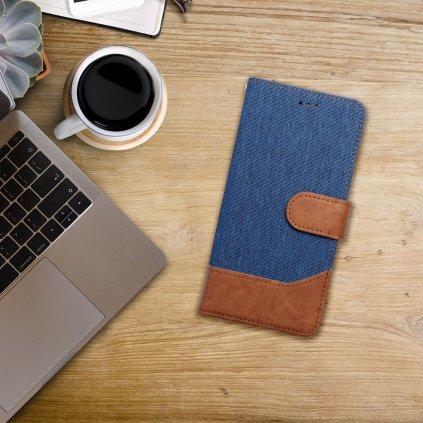 Pouzdro JEANS Book XIAOMI Redmi 13C / POCO C65 modré