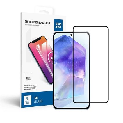 Tvrzené sklo Blue Star 5D Samsung Galaxy A55 5G (full glue/case friendly) - černé