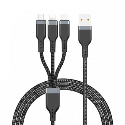 Kabel USB serie Platinum Wi-C019 USB A na USB C 3A 1,2m - černý