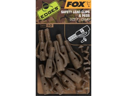 Fox Závěsky Edges Camo Safety Lead Clips & Pegs 10 ks Velikost 7