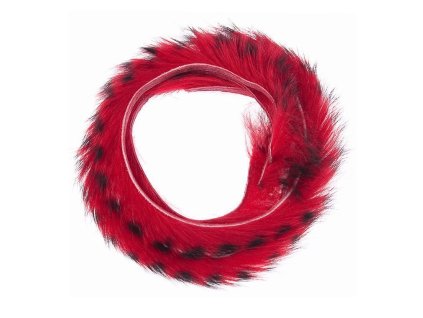 Hends Proužky Králičí Kůže Zonker Barred Red Black 4mm