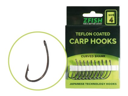 Zfish Teflonové Háčky Curved Shank 10ks