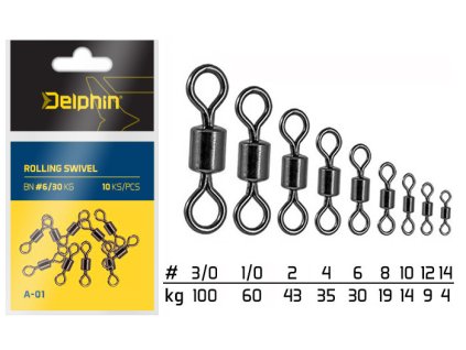 Delphin Obratlík Rolling Swivel A-01