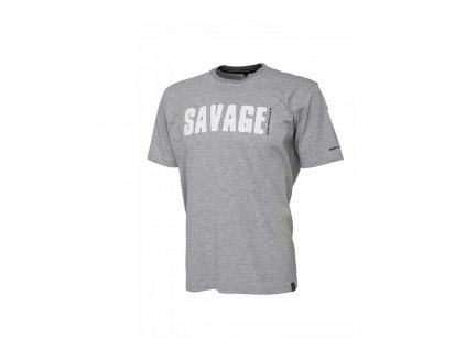 Savage Gear Tričko Simply Savage Tee - Light Grey Melangé