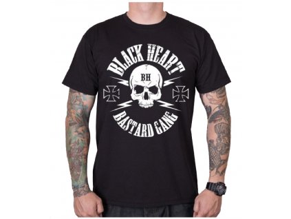 Pánské Triko BLACK HEART BASTARD SKULL