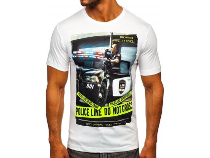 Bolf Pánské triko Police white