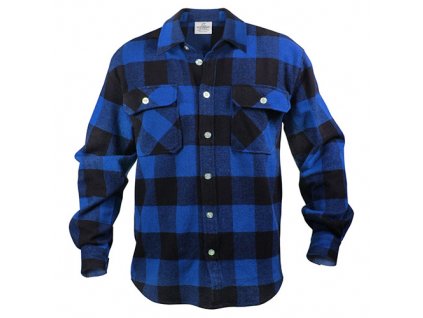 Košile dřevorubecká FLANNEL kostkovaná MODRÁ