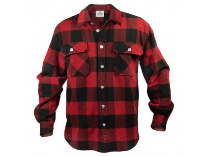 Košile dřevorubecká FLANNEL kostkovaná ČERVENÁ