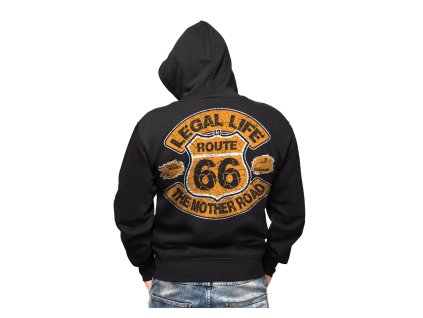Pánská mikina s kapucí LEGAL LIFE Route 66 black