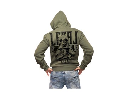 Pánská mikina s kapucí LEGAL LIFE Bare Knuckle khaki