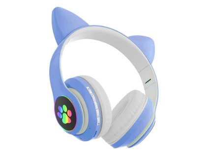 APT DĚTSKÁ LED SLUCHÁTKA KOČIČÍ UŠI BLUETOOTH 5.0