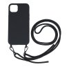 Zadný kryt Simple na iPhone 15 Plus čierny so šnúrkou