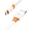 Dátový kábel Borofone BX89 Union - USB na Micro USB - 2,4A 1 meter bielo-oranžový