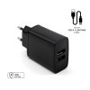 Nabíjacia súprava FIXED s výstupom 2xUSB a káblom USB/Lightning, 1 m, certifikácia MFI, 15 W Smart Rapid Charge, čierna