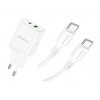 Borofone BN7 20W rýchlonabíjačka vrátane dátového kábla USB-C biela