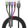 Dátový kábel Baseus CA1T4-A01 4v1 2x Lightning, USB-C, MicroUSB 3,5A 1,2 m čierny